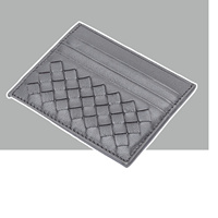 Dompet Kartu Kulit Asli Desain Merek Fashion Mewah Khusus untuk Kartu Identitas, Bisnis, dan Kredit, Tipis