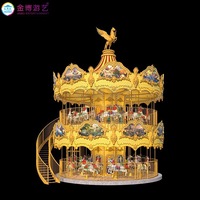 Carrousel boîte à musique cheval en plastique à vendre train chaise bougie rotatif musical village de noël gonflable carrousel de noël