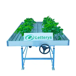 New Design High Quality Movable 4*8ft Vertical Grow Rack Multi Layer Grow Table Hydroponic ABS Tray Growing Table Rolling Bench