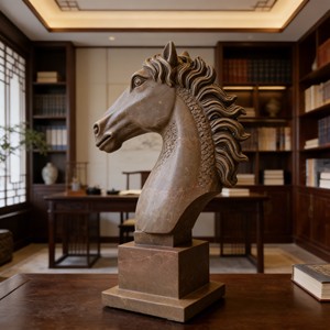 Fabrika Özel Tasarım Modern Dış Mekan Hediyelik Eşya Ev Otel Dekorasyonu Hayvan Heykeli Mermer Heykel Büstü At Heykeli - Product Image 4