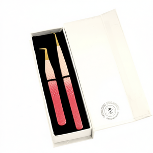 Pinzas para Pestañas de Acero Inoxidable con Punta de Fibra, Agarre de Nanofibra, 45, 75, 90 Grados, Pinzas para Extensión de Pestañas con Etiqueta Privada Personalizada - Product Image 1