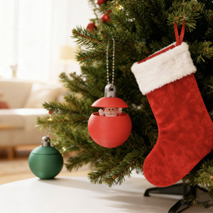 Adorno de bola de Navidad, decoración colgante redonda de plástico para árbol, regalo para fiesta - Product Image 4