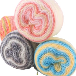 Fabbrica di moda all'ingrosso colore <span class=keywords><strong>misto</strong></span> arcobaleno sciarpa <span class=keywords><strong>lana</strong></span> acrilico torta <span class=keywords><strong>misto</strong></span> cotone uncinetto <span class=keywords><strong>filato</strong></span> - Product Image 6