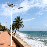 Lampadaire solaire étanche IP65 à LED 80W 120W 150W pour éclairage extérieur de chemins côtiers et routes