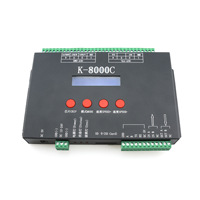 Controlador de Píxeles LED RGB de 8 Canales, Programable, DMX512, Metálico, K-8000C, DC12-24V, para Tiras de Luz LED WS2811 WS2812
