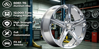 HZH Auto Fünfspeichen-Felgen 5x100 5x112 5x114.3 18 19 20 Zoll 6061-T6 Aluminium-Legierung Geschmiedete Räder für Kia Stinger Mustang Golf 5