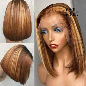 Perruque Bob Blonde 613, Style Lisse, Cheveux Humains, Perruque Blonde en Cheveux Humains, Perruque Complète à Dentelle Frontale, Perruque à Fermeture en Dentelle HD Transparente - Product Image 5