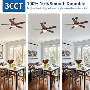 Ventilateur de plafond LED de luxe 48 pouces à moteur DC réversible, design européen, télécommande, cristaux invisibles rétractables, 3 éclairages modifiables, 6 vitesses - Product Image 3