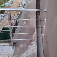 Rampe en acier inoxydable brossé conforme à la norme ASTM, en PVC, avec verre trempé pour terrasse, véranda, balcon d'appartement - Design minimaliste