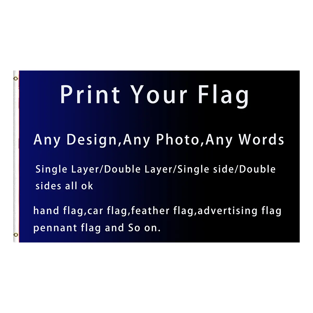 Banderole de drapeau tricoté en Polyester, robuste, impression personnalisée, 130gsm