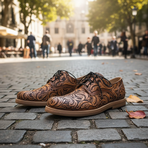 Zapatos Casuales de Hombre con Cordones, de Cuero Genuino de Diseño, Transpirables y Cómodos, de Alta Calidad para Interiores y Exteriores - Product Image 3