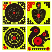 Autocollant cible de tir adhésif fluorescent jaune de 8 et 10 pouces pour l'entraînement au tir, idéal pour les pistolets, les armes à feu et les fusils à billes d'airsoft