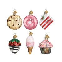 Sandwich au fromage sur mesure, cupcake, cheddars, croissant, pain de cuisson, restauration rapide, arbre de noël, boules en verre suspendues, ornements