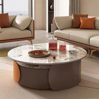 Hanyee 2024 Villa moderne meubles de maison nouveau Style minimaliste pierre frittée ensemble de Table basse matériau métallique pour salon