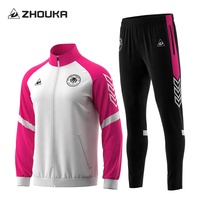 Logo personnalisé de haute qualité Nom Équipe Formation Échauffement Football Manteau Veste À Manches Longues Hommes Football Club Marque Survêtements Ensembles