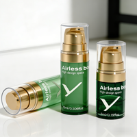 Kit de Voyage Pompe Airless PP 5/10/15ml Petite Taille avec Fermeture pour Lotion Corporelle Huile Essentielle Cosmétique
