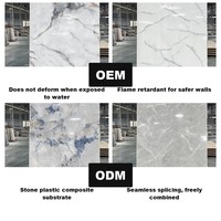 Panneau mural en PVC effet marbre UV, noyau en PVC, brillant, imperméable, imprimé veiné, panneau décoratif, découpe carrée
