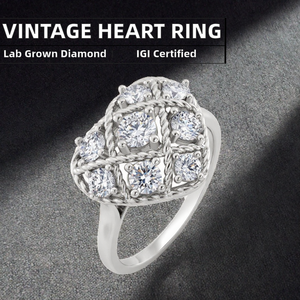 Anillo de Diamantes en Forma de Corazón de Plata 925 de KIVORA para Mujer, Plata S925 con Baño de Rodio, Joyería con Diamantes Cultivados en Laboratorio - Product Image 2