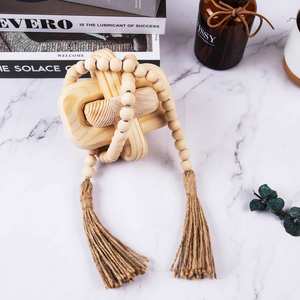 Cadena de madera con cierre de tres anillos rústicos de granja, cadena de eslabones de madera decorativa para decoración del hogar - Product Image 6