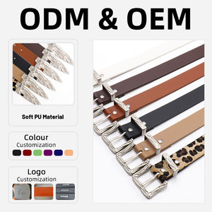 Ceinture unisexe à boucle léopard et sirène, ensemble de <span class=keywords><strong>3</strong></span> pièces, ceinture en cuir western élégante pour hommes et femmes, polyvalente pour les jeans - Product Image 5