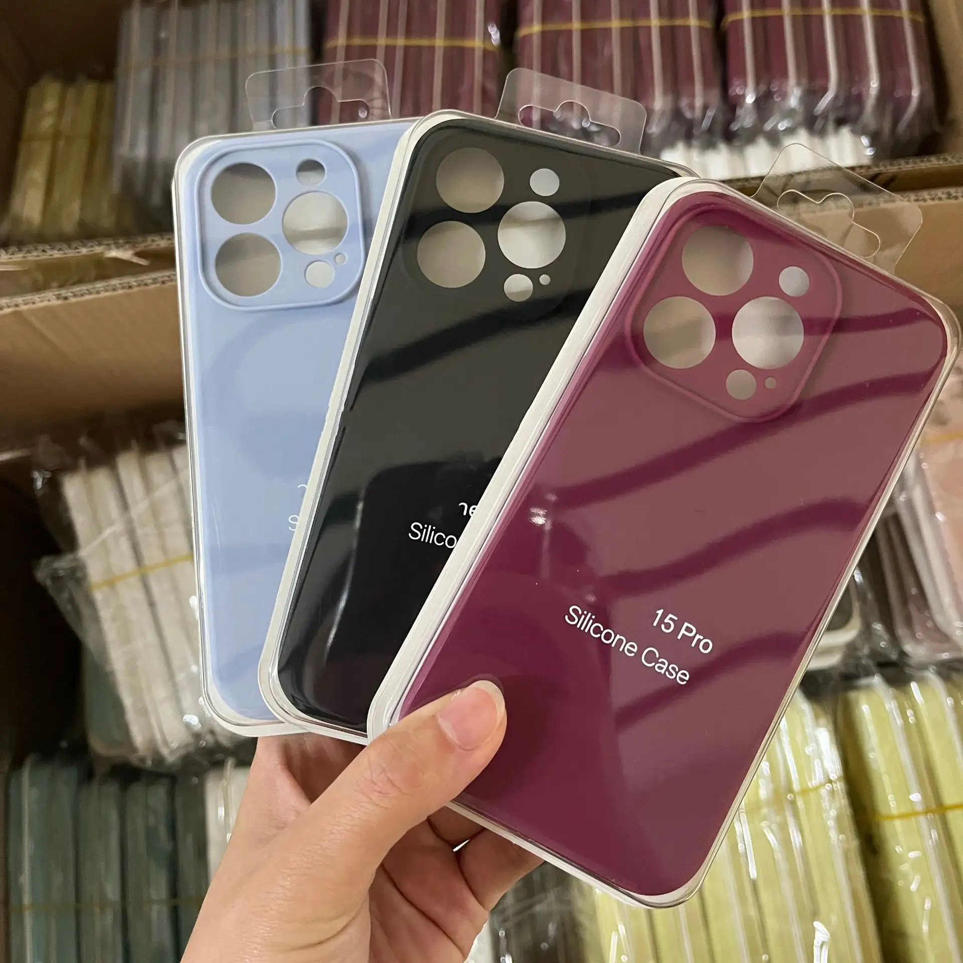 Grosir Pabrik casing ponsel silikon untuk Apple Iphone 11 12 13 15Pro Max 7 8 6S Plus Xr X Xs Max 3 Se penutup casing tahan guncangan