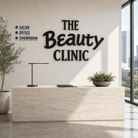Lettres métalliques 3D personnalisées avec logo or champagne pour enseignes murales de devanture de magasin et d'entrée de studio – Vente en gros de lettres métalliques