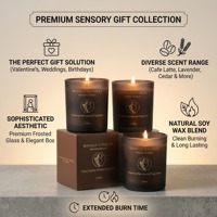 Set Hadiah Lilin Mewah Beraroma Kedelai Elegan dengan Aroma Mawar, Kopi, Darjeeling, Osmanthus, Cedar, dan Lavender untuk Suvenir Pernikahan