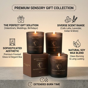 Set Regalo di Candele in Cera di Soia Profumate Rosa, Caffè, Darjeeling, Osmanto, Cedro, Lavanda per Bomboniere Matrimoniali - Product Image 2