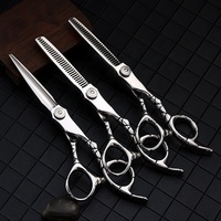 Ciseaux de coupe de cheveux professionnels de barbier 6 pouces en acier inoxydable Salon amincissant ciseaux de coiffure ciseaux de cheveux professionnels
