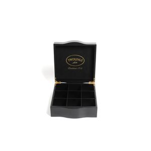 Caja de Madera MDF Rectangular con 9 Compartimentos para Bolsitas de Té, Hecha a Mano, con Acabado Mate y Brillante, Estampado en Caliente Negro, para Regalos y Manualidades - Product Image 2
