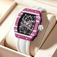 Reloj de Pulsera de Cuarzo con Esfera de 47 mm, Caja de Aleación Ligera, Correa de Nailon, Resistente al Agua 3ATM, Reloj Casual de Lujo para Hombre RM 6702