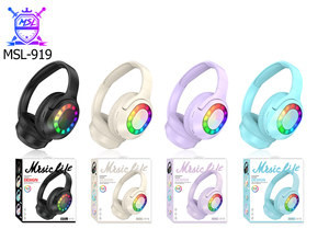 Cuffie da Gaming alla Moda 2025 con Illuminazione RGB LED, Chipset JL, Slot per Scheda SD, Auricolari TWS Senza Cancellazione del Rumore per Bambini, Bluetooth 5.3 - Product Image 2