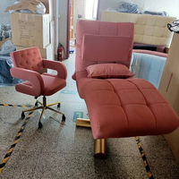 Nouveau Design Lit d'Esthétique Blanc pour Cils et Visage Moderne Réglable en Hauteur Incurvé avec Fauteuil pour Salon de Beauté
