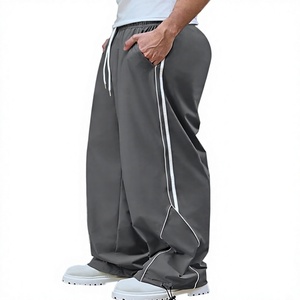 <b>Men's</b> Canvas Lightweight Straight Breathable Waterproof Sweatpants Drawstring Closure Elastic Waist Side Pockets Casual Joggers - Product Image 1