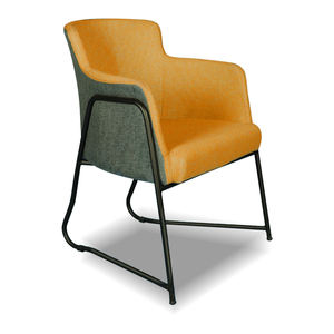 Modern Fabric Lounge Armchair <b>Black</b> <b>Metal</b> <b>Frame</b> Hotel Lobby Reception Guest Seat Comfortable Cafe Bistro Luxury Made in Turkey - Product Image 2