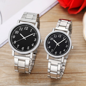 Reloj de pulsera de acero para hombre, reloj para mujer, reloj de cuarzo - Product Image 1