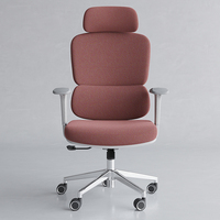 Chaise de bureau ergonomique moderne à dossier haut avec appui-tête réglable à deux niveaux, en maille, pivotante à 360°, inclinable, avec roulettes universelles silencieuses