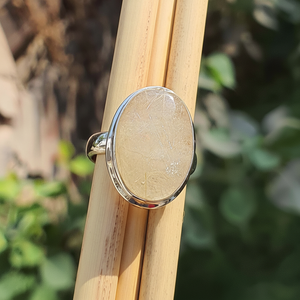 Anillo de Cuarzo rutilado natural para hombre, ovalados anillos de boda, anillo de rutilo dorado para cabello Venus, Plata de Ley 925 Original - Product Image 1