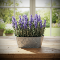 Penjualan langsung pabrik tanaman Bonsai Lavender imitasi Lavender dengan Pot bunga buatan untuk dekorasi taman penghangat rumah