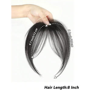 วิกผม LH แบบมีหน้าม้า ทำจากเส้นใยทนความร้อนสูง ต่อผมธรรมชาติ เหมาะกับทุกรูปหน้า พร้อมผมด้านข้างและหน้าม้าตรง - Product Image 3