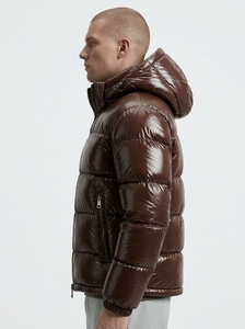 Wholesale 2026 New Navy Blue <b>Waterproof</b> Winter Coat Luxury Thick Shiny Hooded Custom Men's Down <b>Warm</b> Winter Puffer <b>Jacket</b> Men - Product Image 4