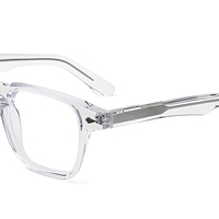 Montures de lunettes unisexes en acétate F2751, montures carrées à bordure complète, vente en gros pour la lecture et l'usage quotidien