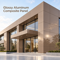 Panneau composite en aluminium brillant 4 mm 4x8 pieds, couleur argent métallisé, panneau ACM pour comptoir d'exposition et revêtement