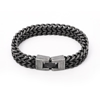 Bracelet à double chaîne en acier inoxydable géométrique pour homme, style hip-hop, avec breloques cachmières