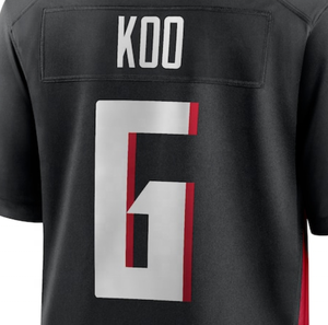 Siap kirim younghie Koo hitam kualitas terbaik dijahit Jersey sepak bola Amerika - Product Image 1