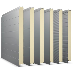 Panneau sandwich en tôle ondulée, isolé en polyuréthane, pour revêtement mural et de <span class=keywords><strong>toiture</strong></span>, pour atelier industriel, usine, bâtiment préfabriqué - Product Image 1