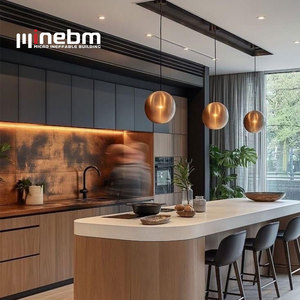Muebles de <span class=keywords><strong>Cocina</strong></span> con Textura de Madera, Mesas de <span class=keywords><strong>Cocina</strong></span> Redondas de Granito sin Juntas, <span class=keywords><strong>Isla</strong></span> de <span class=keywords><strong>Cocina</strong></span> Redonda con Borde en Cascada, Encimera <span class=keywords><strong>Tipo</strong></span> Cápsula - Product Image 5