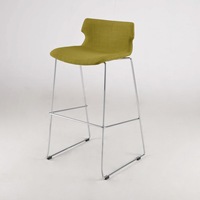 Tabouret de bar moderne rembourré avec base chromée pour café