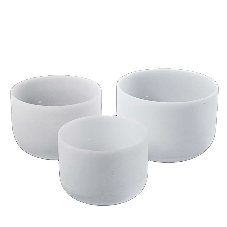 White Clear Chakra Crystal Singing Bowl Amethyst Set Cuencos De Porcelana Cuencos Cuarzo Full Moon Crystal Singing Bowl