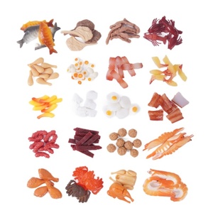 ของเล่นจำลองอาหารพลาสติกขนาดเล็ก อุปกรณ์ประกอบฉาก DIY ปู ไข่ <span class=keywords><strong>ขา</strong></span>ไก่ กุ้ง - Product Image 5